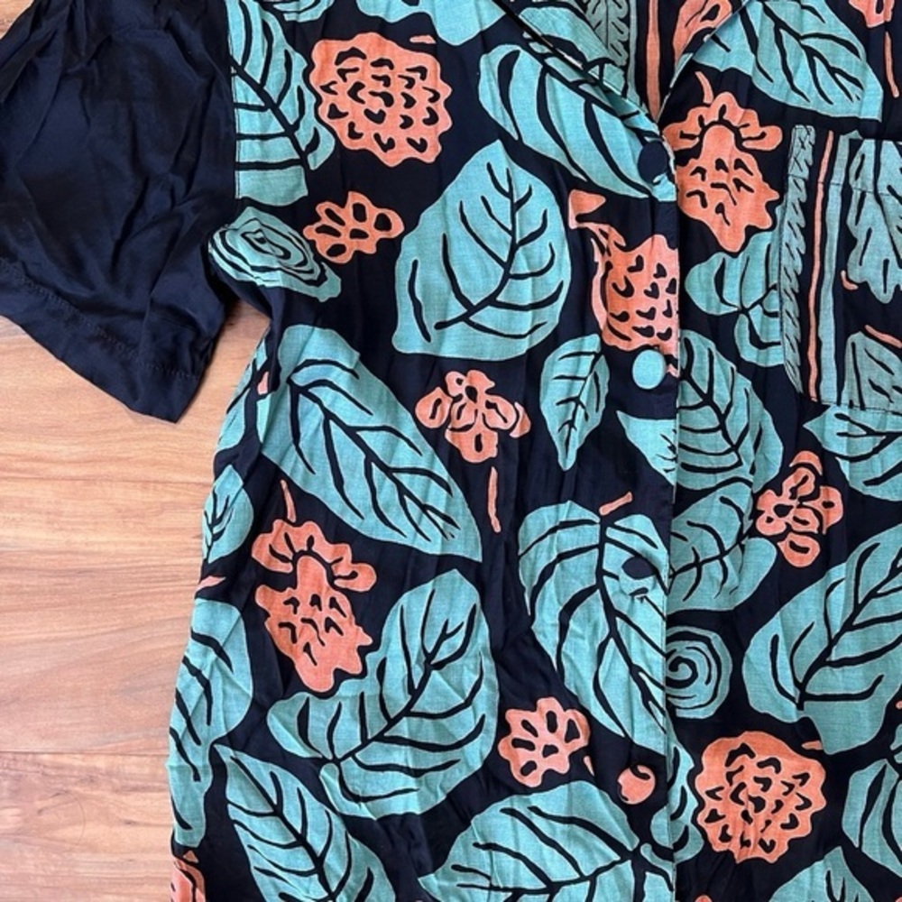 Vintage Carole Little Women's Size 8 Tropical Blouse Top Shirt Button Up - Picture 2 of 5